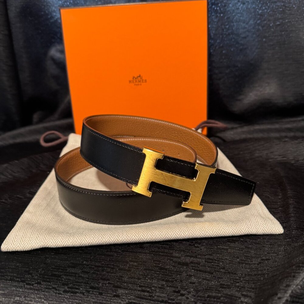 HERMES H Belt Buckle & Reversible Leather Belt - Picture 2 of 8